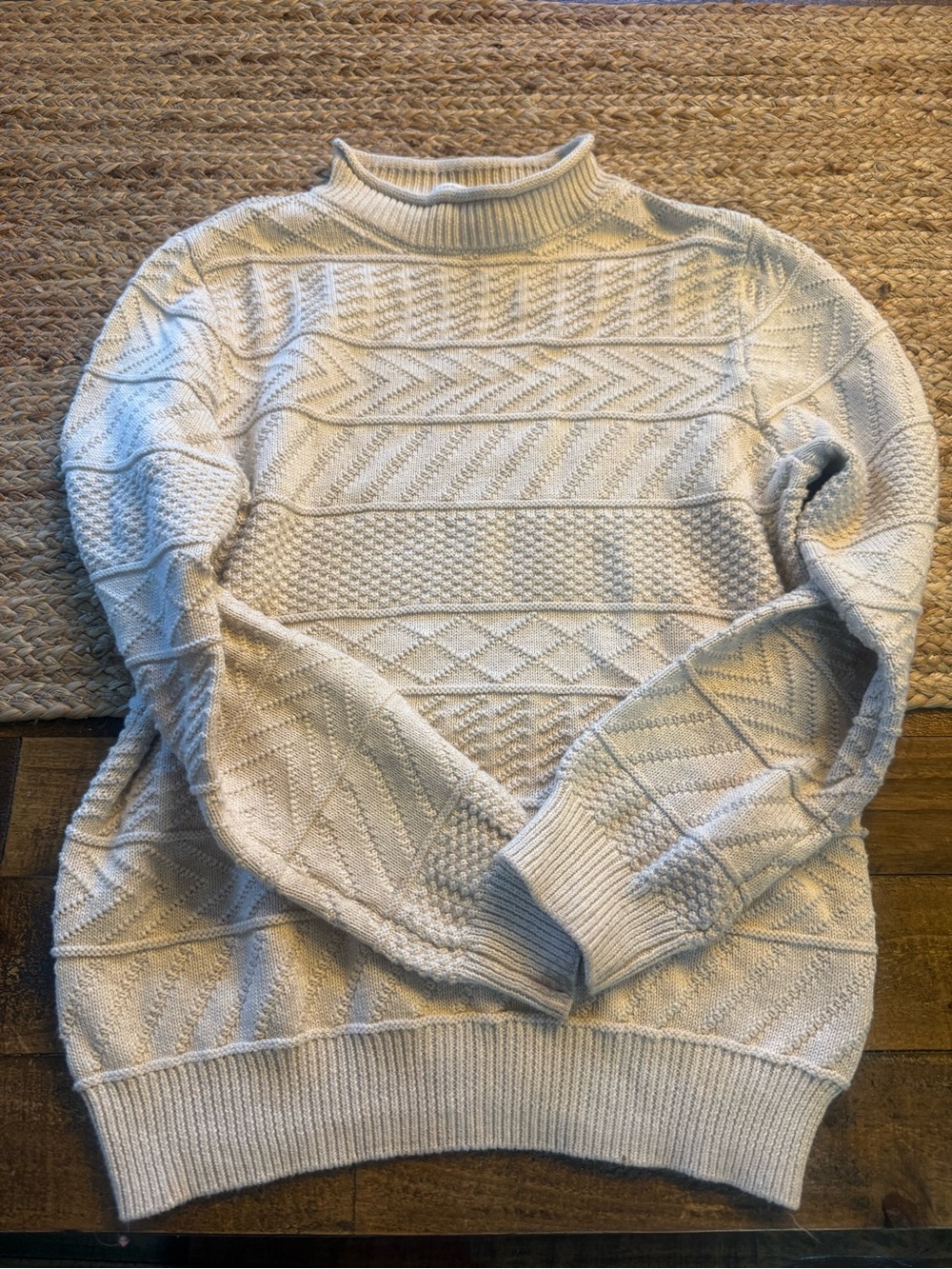 J. Crew Cream Textured Mock Neck Sweater